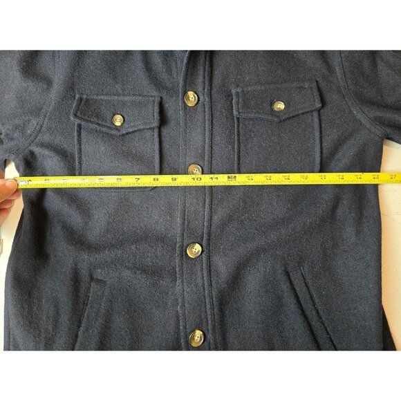 Lucky Brand Mens Wool Jacket Shacket Button Front & Pockets Medium Navy Blue - Picture 4 of 5